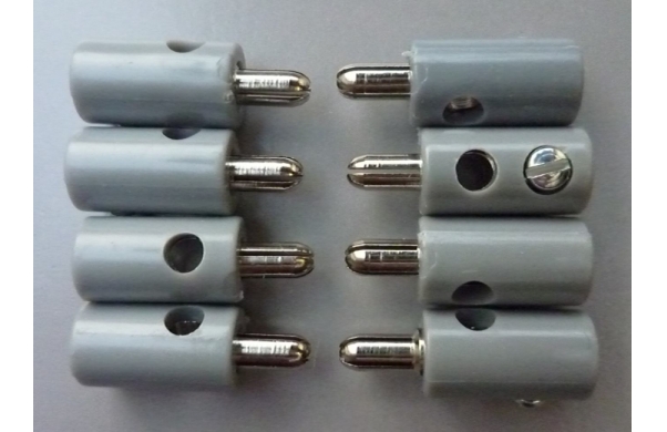 MODELLBAHN STECKER 2,6mm GRAU - 8 Stück