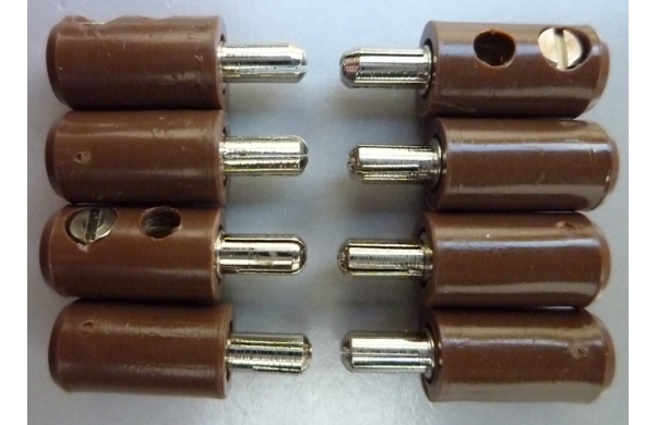 MODELLBAHN STECKER 2,6mm BRAUN - 8 Stück