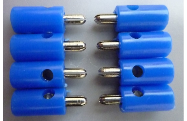 MODELLBAHN STECKER 2,6mm BLAU - 8 Stück